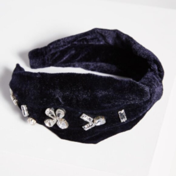 Hemant 7 Nandita Crystal Velvet Headband Blue Navy main image 7
